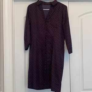 The Limited Navy Dress with Red Polka Dots, Small